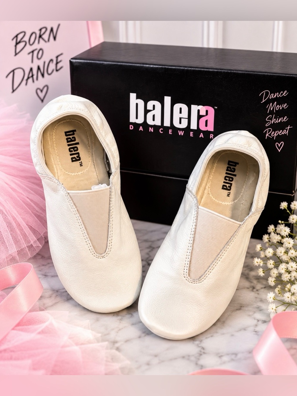 NWT Balera Dancewear Girls White Acro Shoes